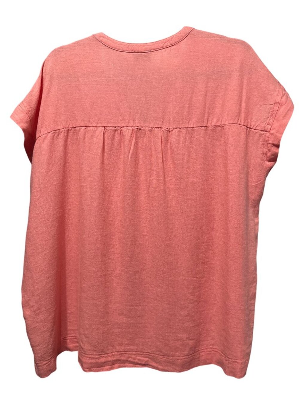 Splendid Coral Linen Blend Short Sleeve Top XL Womens Relaxed Fit - Picture 2 of 6